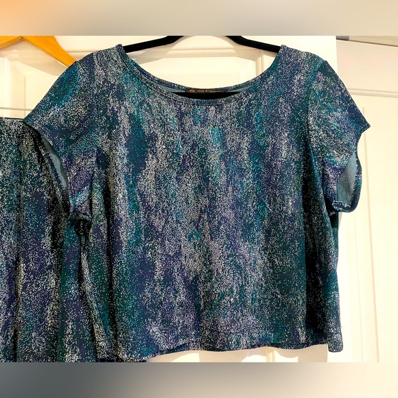 Additional Elle sparkly skirt and crop top two piece set. Never worn. Size 14 - Picture 4 of 6